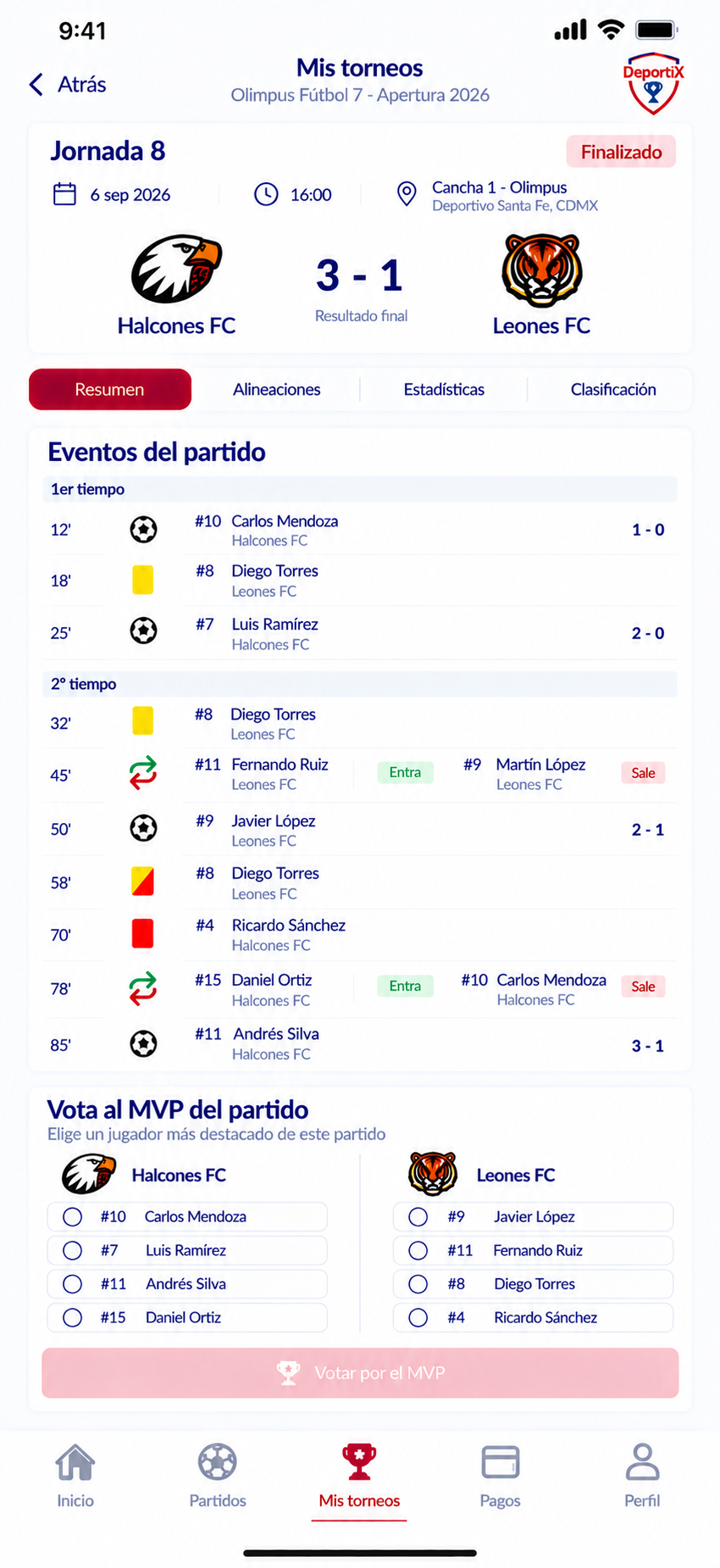 DeportiX - Detalle de partido